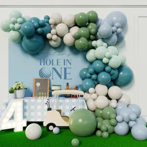 Golf Theme Balloon Arch Kit Blue Green Hole in One Party Decorations Set