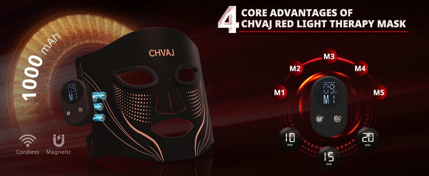 Red Light Therapy Mask for Face, Wireless LED Face Mask, 312 LEDs | 850nm Infrared,  for Wrinkles, Fine Lines, Skin Firming, 4 Modes, 10-Min Timer, Cordless & Rechargeable5 Brightness Levels & 20 MinsTimer, Led Face Mask Light Therapy for Home&Trave
