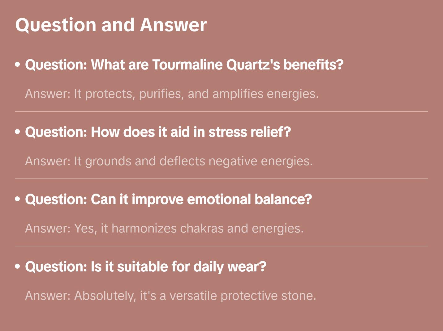 Tourmaline Quartz Crystal Bracelet - Chip Tourmaline Quartz Crystal Bracelet - Chip