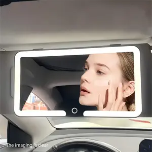 Car LED Makeup Mirror, Rechargeable Car Sun Visor Mirror, Dimmable Touchscreen Auto Vanity Mirror, Car Interior Accessories,car decor,boujee car accessories