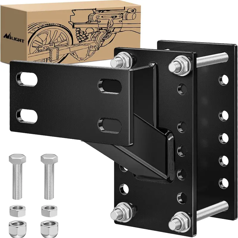 Nilight Heavy-Duty Solid Iron 4-Hole Design Spare Tire Carrier Bracket, Bolt-Incline Tire Support with Boat-Ready Mount, Fits 4-6 Lugs Wheels on 4"-5.5" Bolt Patterns, 150lbs Loading Capacity, for Vehicle & Boat Trailers Accessories