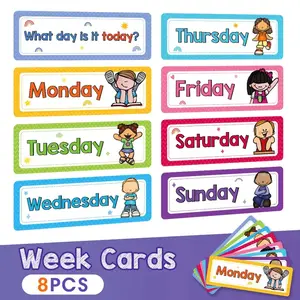 English Days Months Seasons Weather Word Cards for Kindergarten, English Teaching Aids, Classroom Setup, Educational Toys, Vocabulary Flashcards
