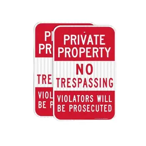 Private Property No Trespassing Metal Sign, Aluminum Material, 20x30 Cm, 2 Pieces, Security Identification, Durable Outdoor Use