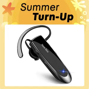 New bee Bluetooth Trucker Headset Earpiece V5.0 Wireless Handsfree Headset with Microphone 24 Hrs Driving Headset 60 Days Standby Time for iPhone Android Samsung Laptop Trucker Driver Audio Earphones Earbud Electronic Headphone
