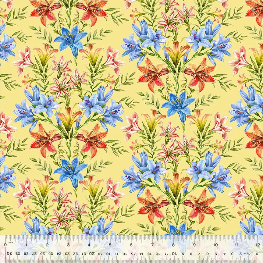 Fabric Windham Lily Cornsilk Fresh Blooms by the Quarter Yard 54555-4