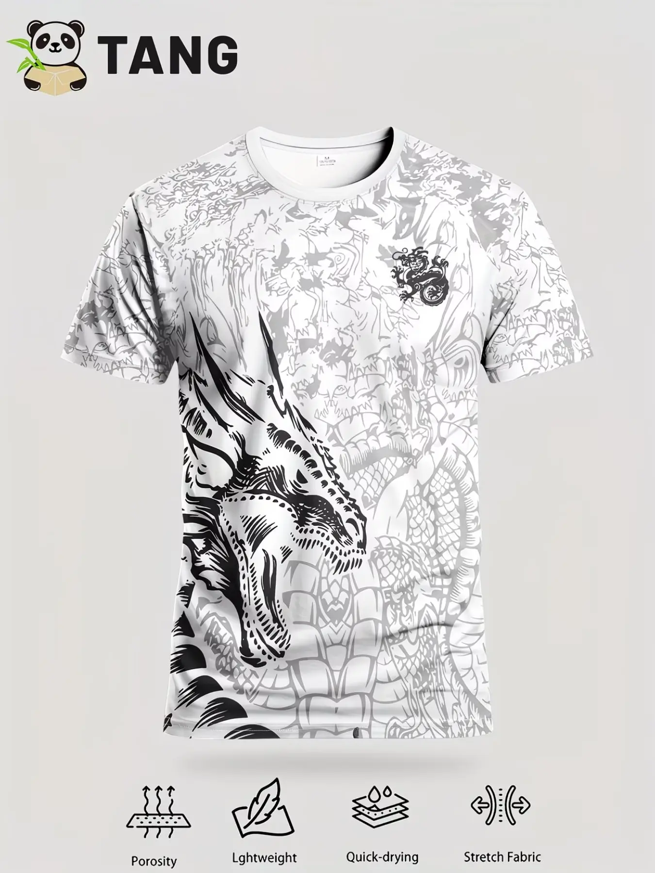 Men's Dragon Pattern Football Jersey & Comfortable Round Neck Sport Shirt, Perfect for Matches, Practice, Daily Wear, and Gifts