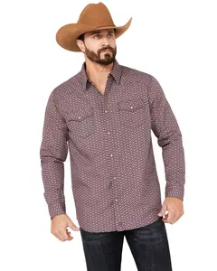 Moonshine Spirit Men's Southwestern Print Long Sleeve Western Pearl Snap Shirt - Mssu23w41-Pur