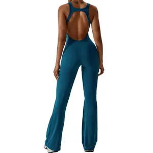Women's High-Waist Tummy Control Quick-Dry Stretch Jumpsuit - Athletic Style Activewear, Tight-Fitting Romper for Summer Yoga & Dance Workouts