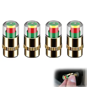 4 PCS Car Tire Pressure Monitor Valve, Tire Valve Stem Caps, Tire Pressure Monitor Valve Stem Cap for Medium-Sized, Small, Motorbikes, Bicycles
