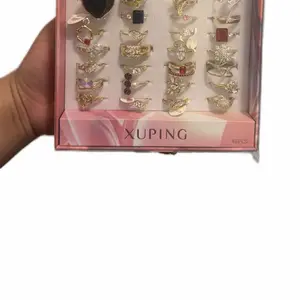 Xuping Box Mix Size Ring Assorted Styles Gold Color 48PCS Elegant Good Quality Rings for Family and Friends. Gold Plate