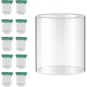 10 Pcs Propane Lantern Mantles with Lantern Globe Replacement Glass - Glass Globe Compatible with Coleman Fueled Lanterns, Propane Lantern Mantles Replacement Suitable for Outdoor Camping Lantern