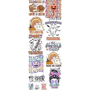 Spooky Teacher DTF Transfers Gang Sheet 22” wide x 60” long DTF Gang Sheet