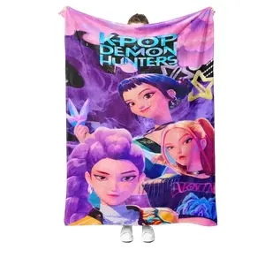 1pc Kpop Music Girl Group Print Flannel Blanket, Warm and Comfortable, Ideal for Office, Nap, Room Decor, Travel, Camping, Sofa Bed, Gift