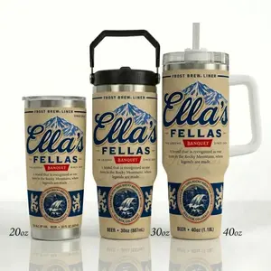Ella's Fellas Beer Can Tumbler, Brewery Style Travel Mug, 20oz 30oz 40oz Insulated Tumbler, Beer Lover Gift, Stainless Steel Drinkware