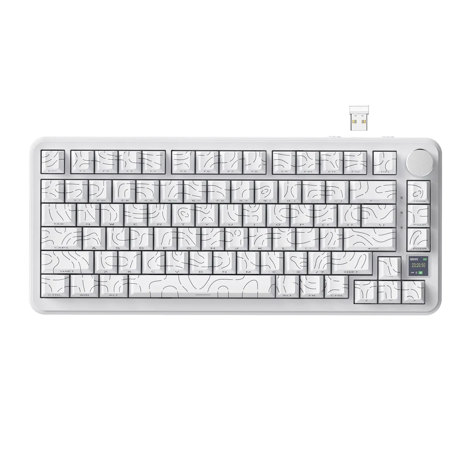 ATTACK SHARK X85 PRO 75% Wireless Mechanical Gaming Keyboard - TFT Smart Display & Knob, BT/2.4GHz/Wired Connectivity, Side-Printed 5-Color PBT Keycaps, Gasket Mount, RGB Backlighting, Hot-Swap Switches