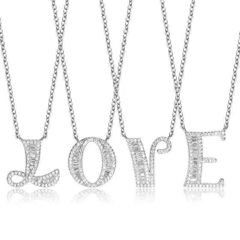 Your Name My Last Name 26 English Alphabet Letter Necklace for Women DZXL3915