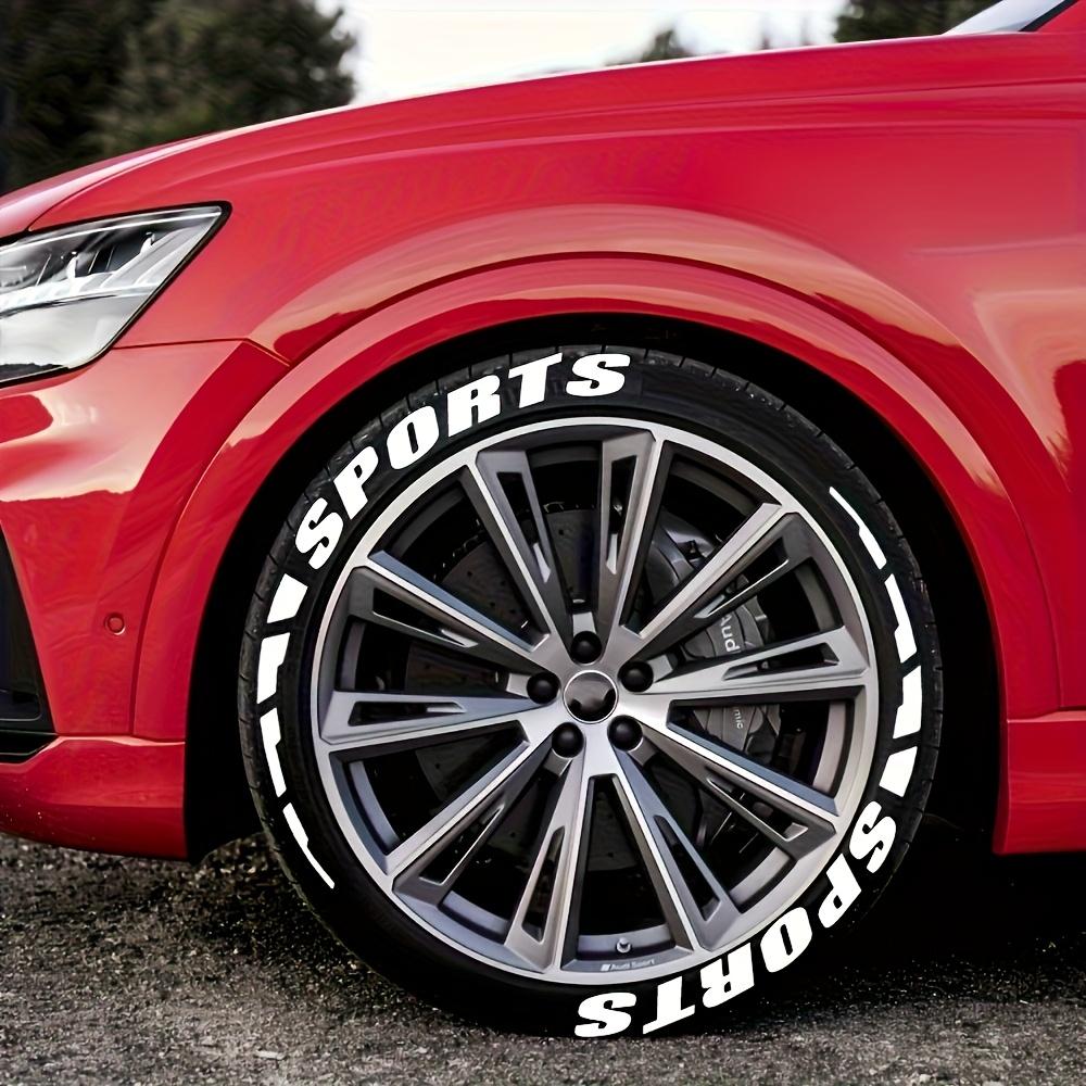 8pcs 3D Visual Effect Tire Lettering Stickers, Full Set for 4 Tires, DIY Sports Racing Wheel Decals for Cars & Motorcycles, Universal Styling Accessories.