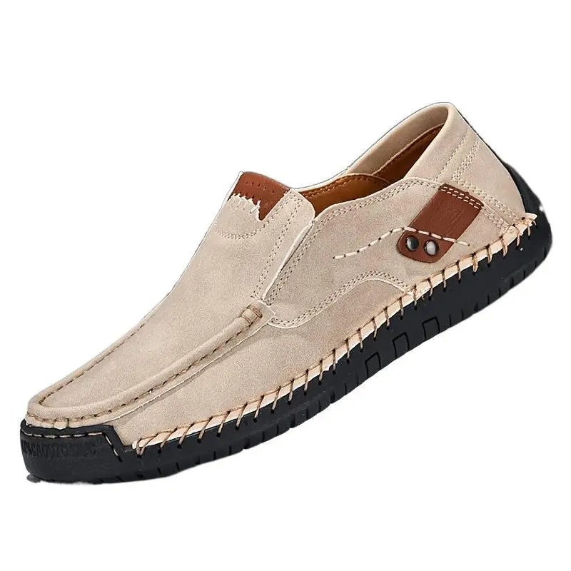 Men's Plus-Size Slip-On Loafers - Synthetic Upper, Anti-Slip Rubber Sole, Comfortable All-Season Design, Versatile Casual & Business Style Formal Shoes, Slip On Loafer
