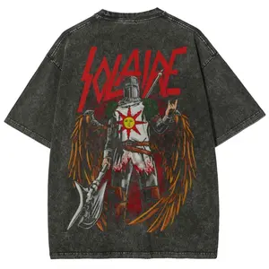 Vintage Wash Dark Souls Shirt, Soulsborne Inspired, Video Game Aesthetic, Metal Style