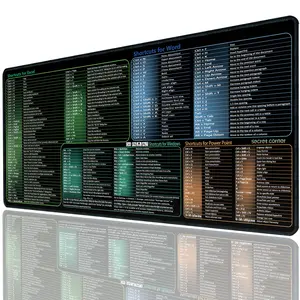 secret corner excel&Word&Windows&powerpoint Cheat Sheet Mousepad,Extra Large Office Desk Accessories Desk mat,Office Keyboard Shortcuts Mouse pad, Non-Slip for Computer Gaming Mouse pad (27.6x11.8 in，31.5x11.8 in，35.4x15.7 in)