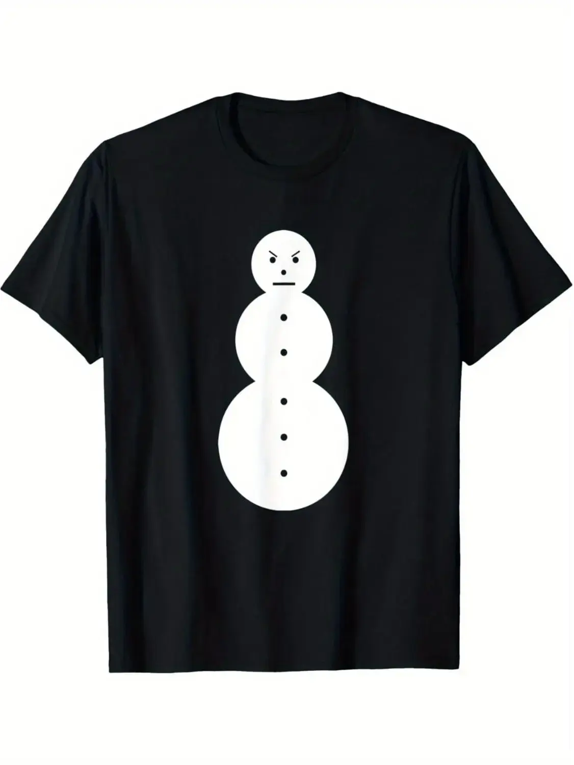 Men's Graphic Tees - Humorous Jeezy Snowman Print Tshirt in 100% Cotton, Casual Pop Culture Short Sleeve Top, Pure Cotton, Fitted Cut