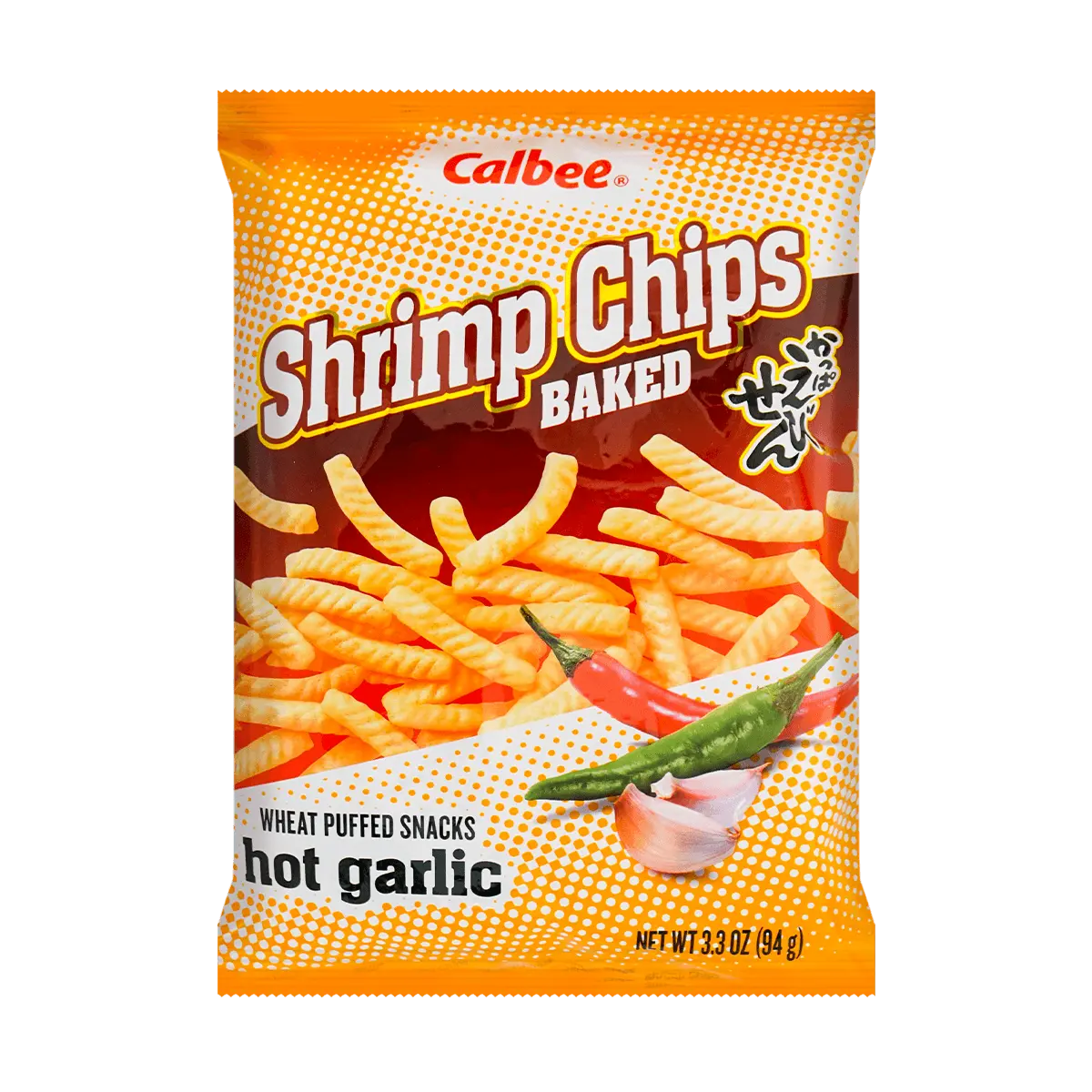 CALBEE CALBEE Shrimp Chips Hot Garlic Flavor, 3.3oz CALBEE CALBEE Shrimp Chips Hot Garlic Flavor, 3.3oz