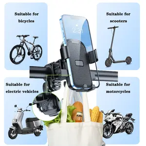 1PC Car Handlebar Phone Holder, 720° Rotatable with Hook Stand, Suitable for Motorcycle/electric Bike/bicycle/scooter, Mobile Phone Mount, Cell Phone Holder