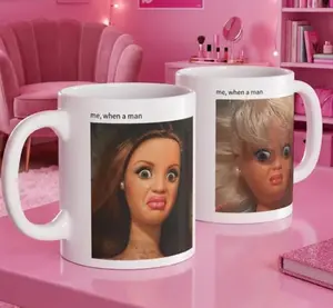 Disgusted doll meme mug, Coffee Mug, Funny Ceramic Mug for Feminist Women, Accent Coffee Mug 11oz or 15oz