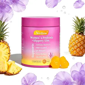 Her Juicy Flora Support Feminine Probiotics Gummies – Comprehensive Blend Slippery Elm, Prebiotics & Lactobacillus for Women’s pH Balance and Long-Lasting Intimate Comfort, 60 Counts Pineapple Gummies