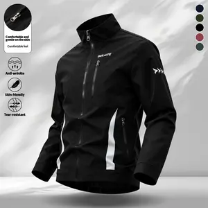 Men's Casual Jacket with Patchwork Design and Letter Print, Long Sleeve, Spring/Summer Street Style Racing Jacket, Black Motorcycle Jacket, Long Sleeve Futuristic Bomber Jacket with Street Fit, Perfect Gift for Friends, Husbands, Boyfriends