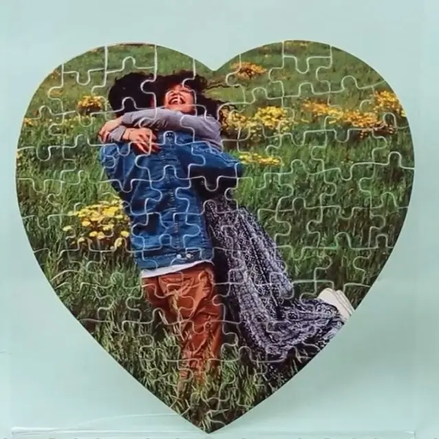 Heart Puzzle. Heart Jigsaw. Valentines Gift.