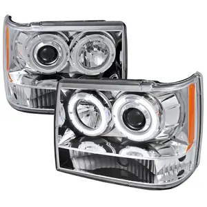 1993-1996 Grand Cherokee Dual Halo Projector Headlights (Chrome Housing/Clear Lens)