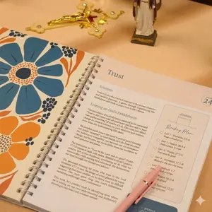 Mother's Day Gift A4 Bible Study Journal 1-Year Daily Devotional Prayer Notebook Spiral Bound Scripture Journal for Women Mom 2026