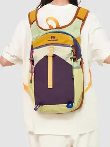 Large capacity backpack, color blocking backpack, zipper closure letter, fashionable and versatile, casual and trendy, suitable for students, outdoor sports, hiking, men's and women's backpacks, Modern Backpack, Travel Backpack