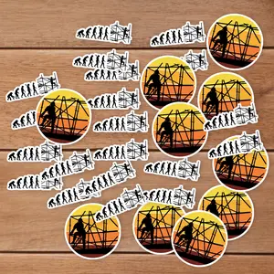 Stickers Pack 20 Pcs scaffold Guitar Colorful builder Luggage Bike  Vinyl Bottle Waterproof Bumper Car Skateboard Laptop Water Aesthetic
