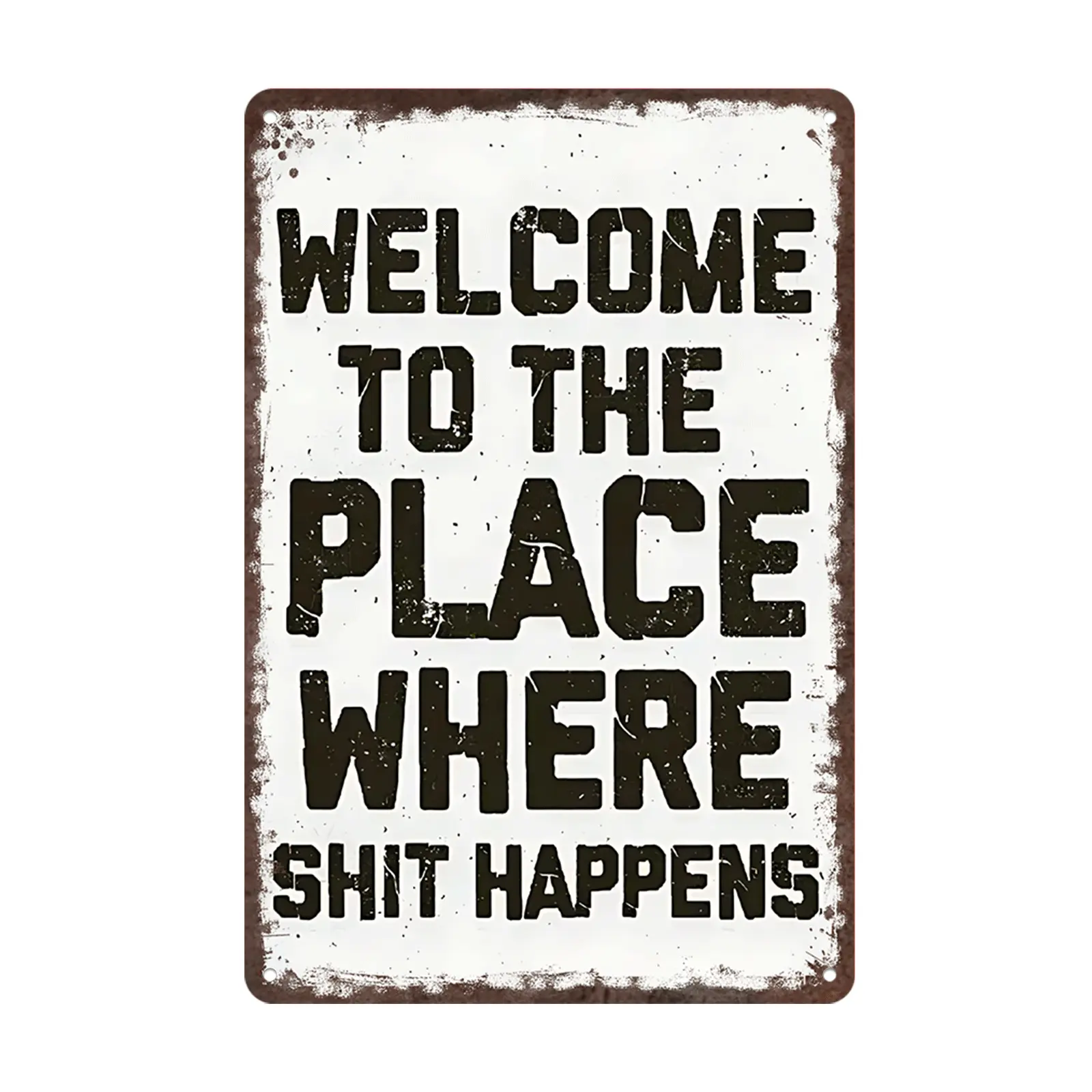 12x8in Rectangle Design Aluminium Retro Rustic Hanging Vintage Metal Sign, Whimsical Aesthetic Kitchen Decor Ideas Plaque for Bathroom, Aesthetic Home Signs Supply