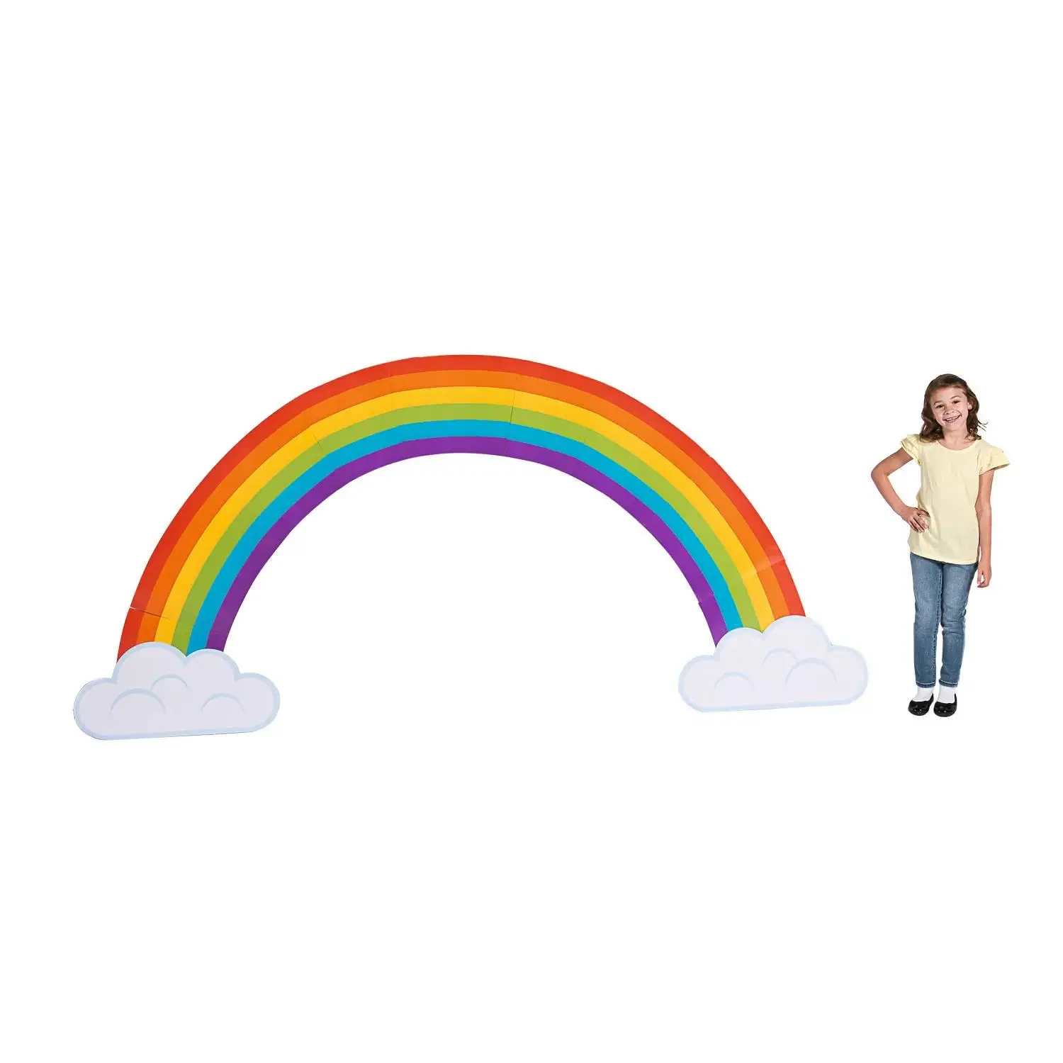 125" x 54" Jumbo Build-a-Rainbow Cardstock Cutout Decorations - 11 Pc.