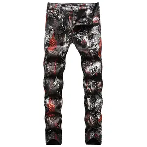 2025 Mens Spring Autumn Fashion 3D Printed Jeans Men Hip Hop Streetwear Cotton Denim Pants pantalon homme Male Graffiti Trousers