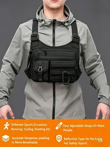 Men's Lightweight Trail Running Chest Bag, Vest Pack with Quick-Release Buckles, Hands-Free Sports Pouch for Daily Workout & Travel