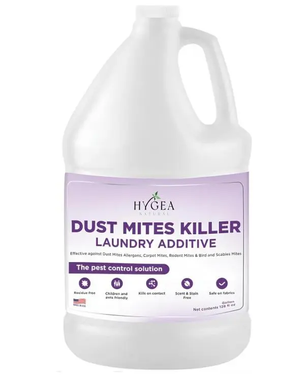 HYGEA NATURAL Dust Mite Laundry Additive Non-Toxic Eco-Friendly Formula for Allergy Relief & Household Pest Elimination Safe for Family & Pets
