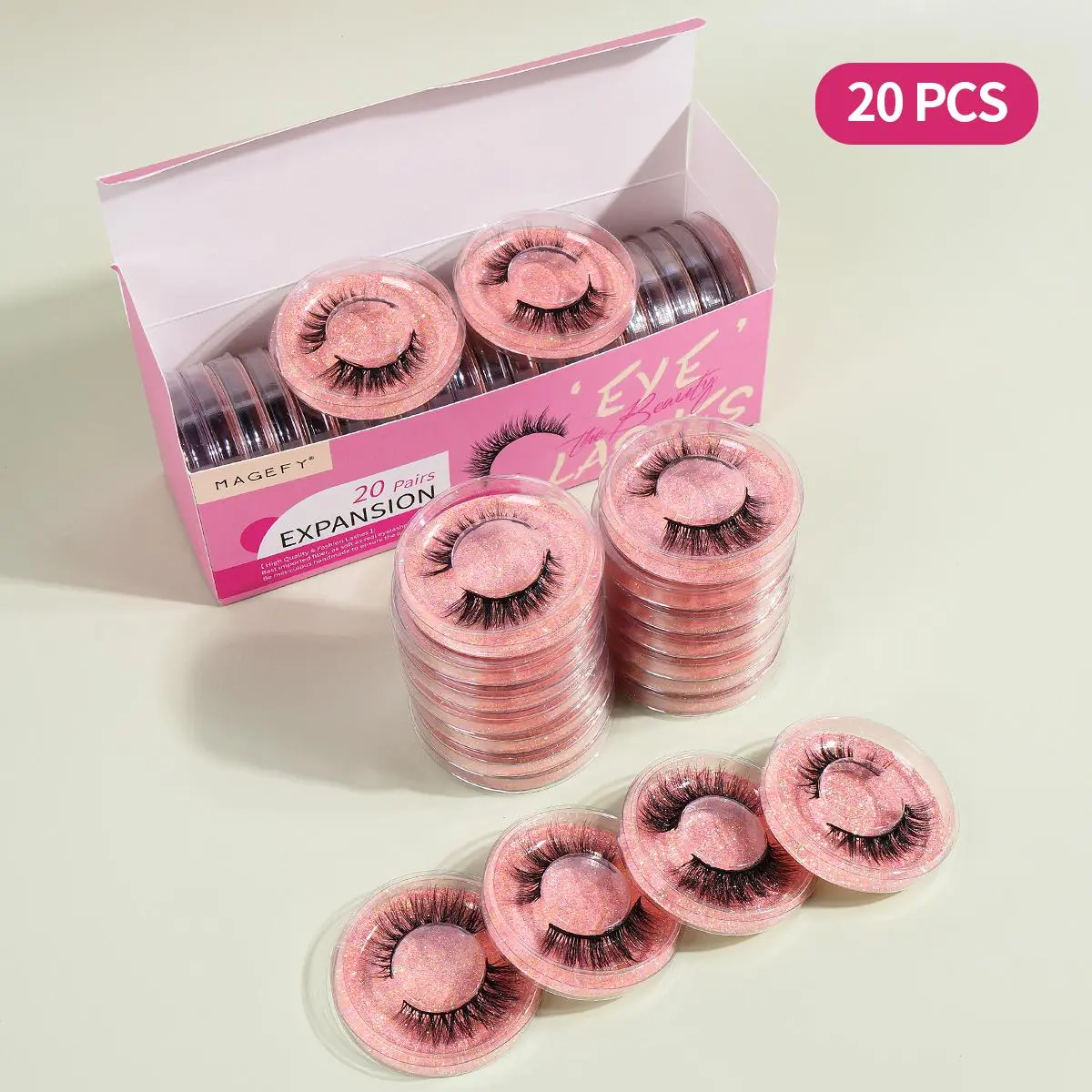 Cosmetic Manga Style Crossed False Eyelashes for Lash Extensions, 20 Pairs/box Self Grafting Fake Lashes Strips Lashes, Summer Gift, Summer Makeup