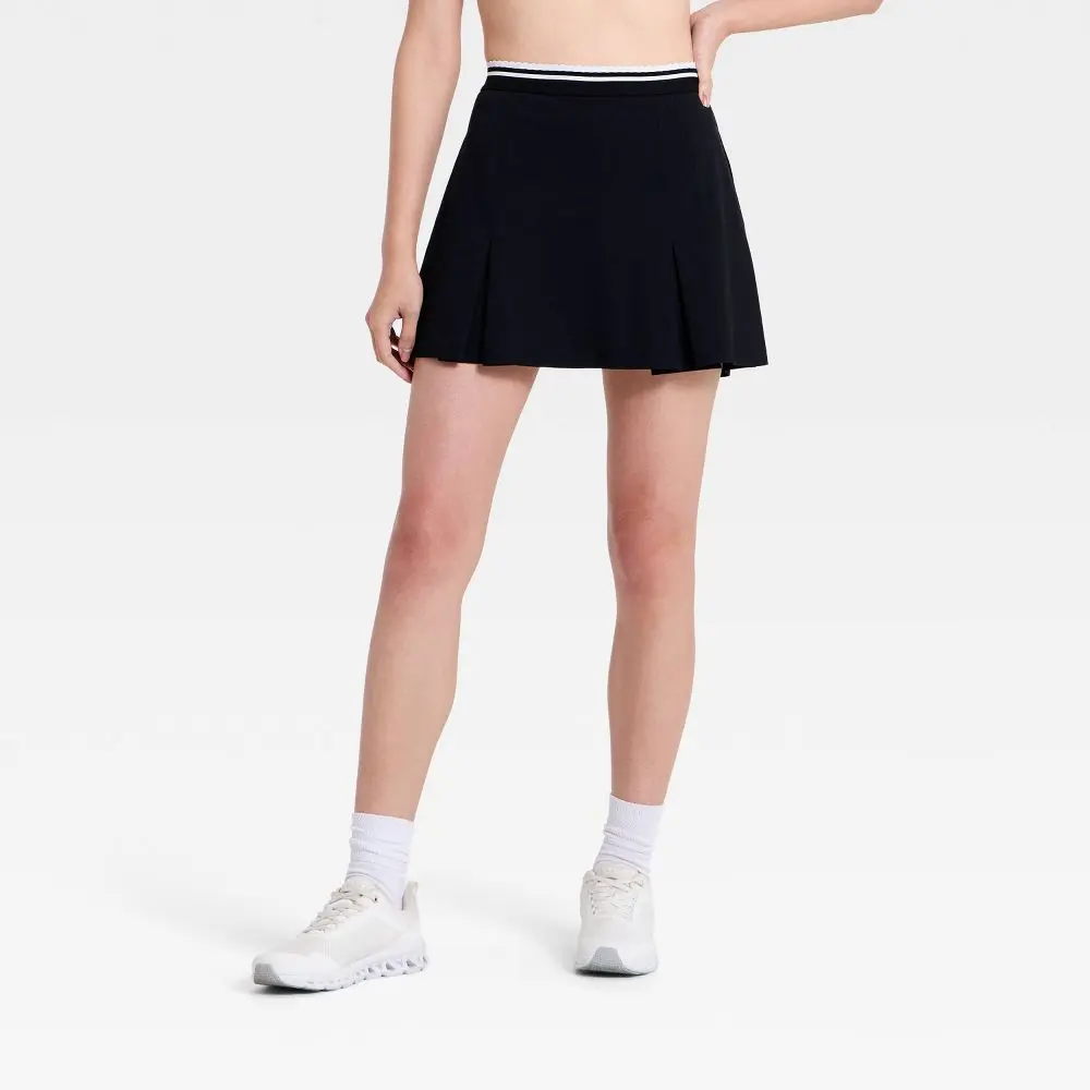 Women's Knit High-Rise Ruffle Trim Skort 14.75" - All In Motion Black XS