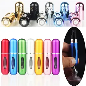Reusable Travel Refillable Perfume Bottle Perfume Spray Bottle Mini Refillable Perfume Portable Atomizer Bottle Refillable Perfume Spray, Refill Pump Case for Traveling and Outgoing (5ml, 5 Pack) 5 Random Color