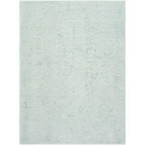 Isako Seafoam Solid Washable Area Rug - Clearance