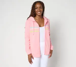 Belle Body by Kim Gravel Sponge Fleece Striped Twill Tape Hoodie