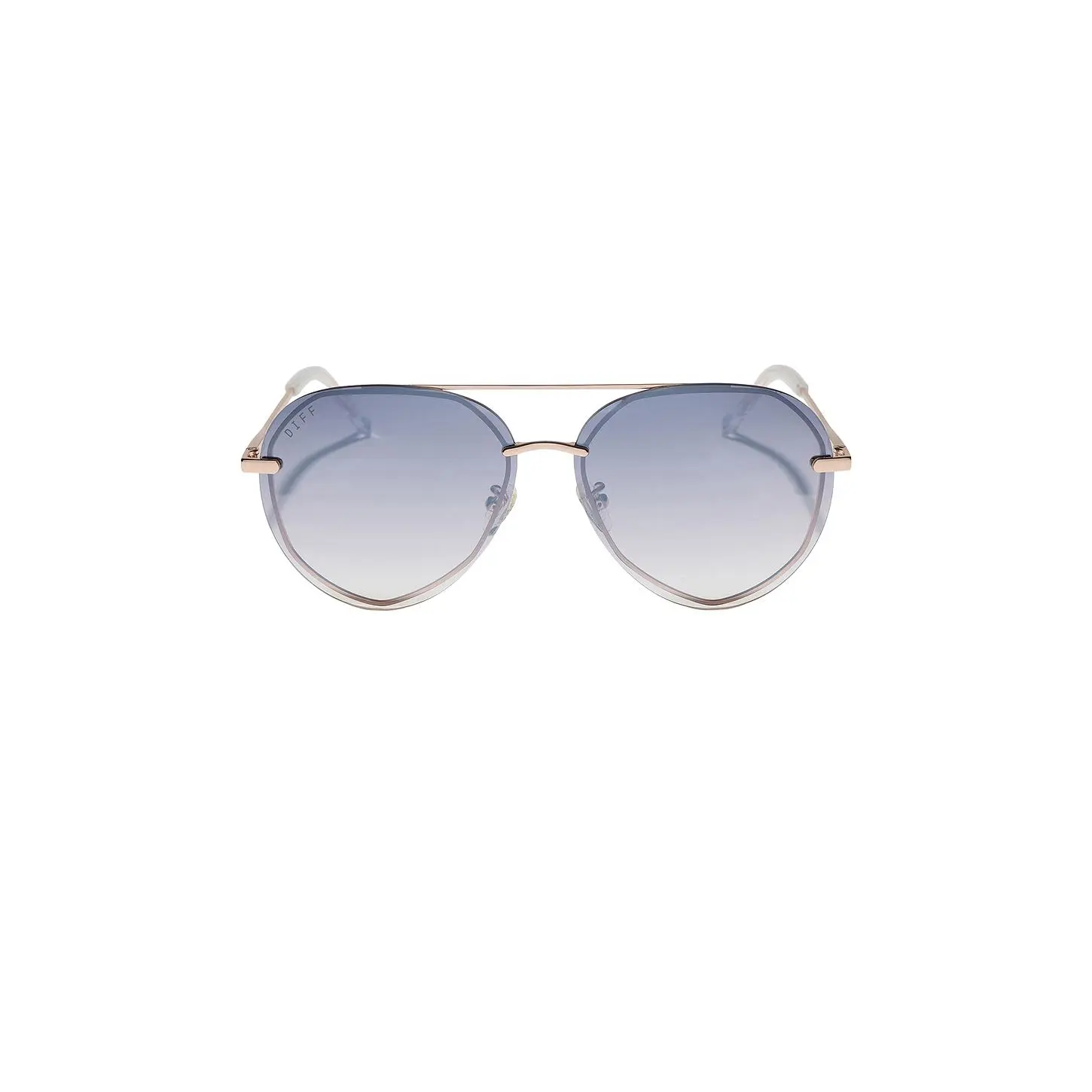 DIFF EYEWEAR Lenox Sunglasses in Champagnge Gold & Slate Gradient Flash