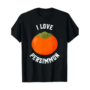 Express Your Love for Persimmons with Humorous Graphic T-Shirt Perfect for Fruit Lovers Featuring Casual Crew Neck and Comfortable Fit