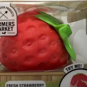 Giant strawberry squishy stress relief toy