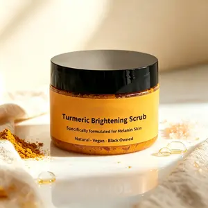 Turmeric Body Scrub With Sea Salt & Vitamin E, Gentle Exfoliating Body Polish, Nourishing Moisturizing Formula For Smooth, Radiant Looking Skin