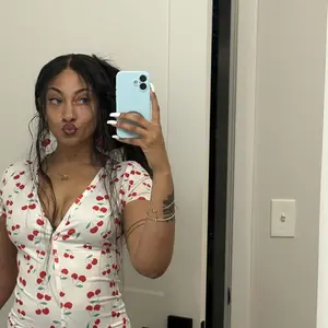 Women's Cherry Print V Neck Stretchy Onesie, Casual Fitted Comfy Short Sleeve Sleepwear for Daily Wear, Ladies Sleepwear for All Seasons